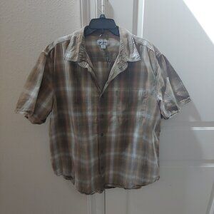 CARHARTT Men's Plaid short Sleeve Flannel Shirt 2XL XXLarge
